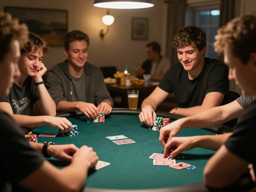 Pemain WOLES88 menikmati permainan poker rumah yang meriah dengan semangat kompetitif dan strategi permainan yang cermat.