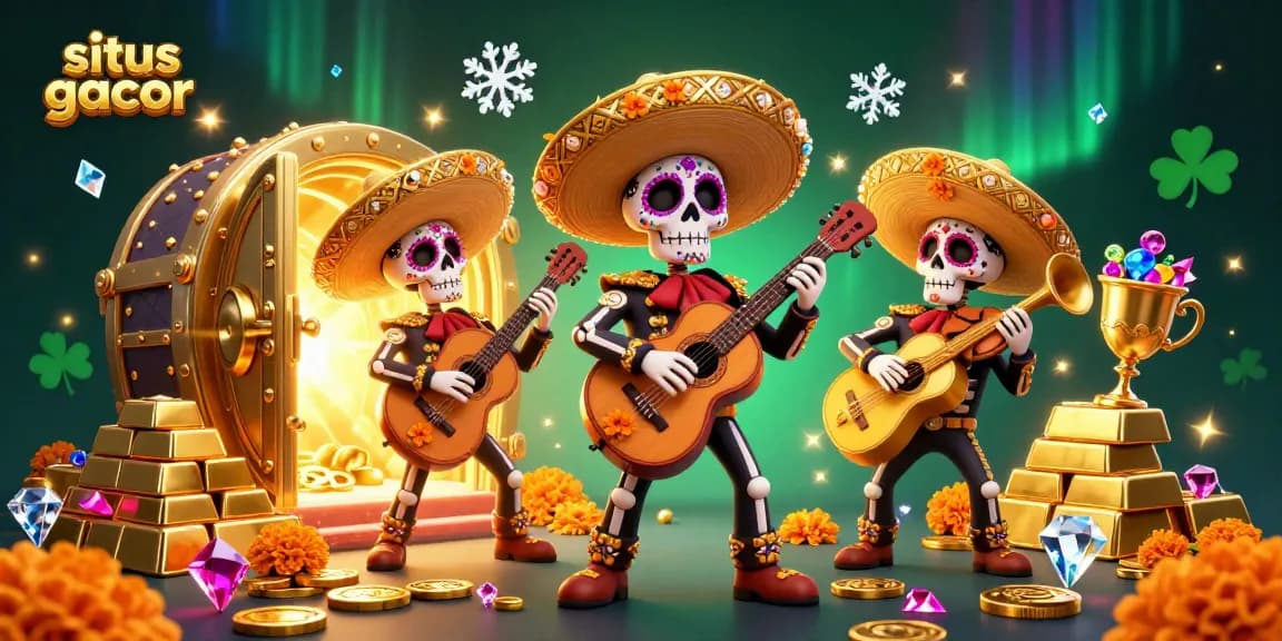 Engage with the vibrant scene featuring the colorful mariachi band highlighting situs gacor's thrilling casino experience.