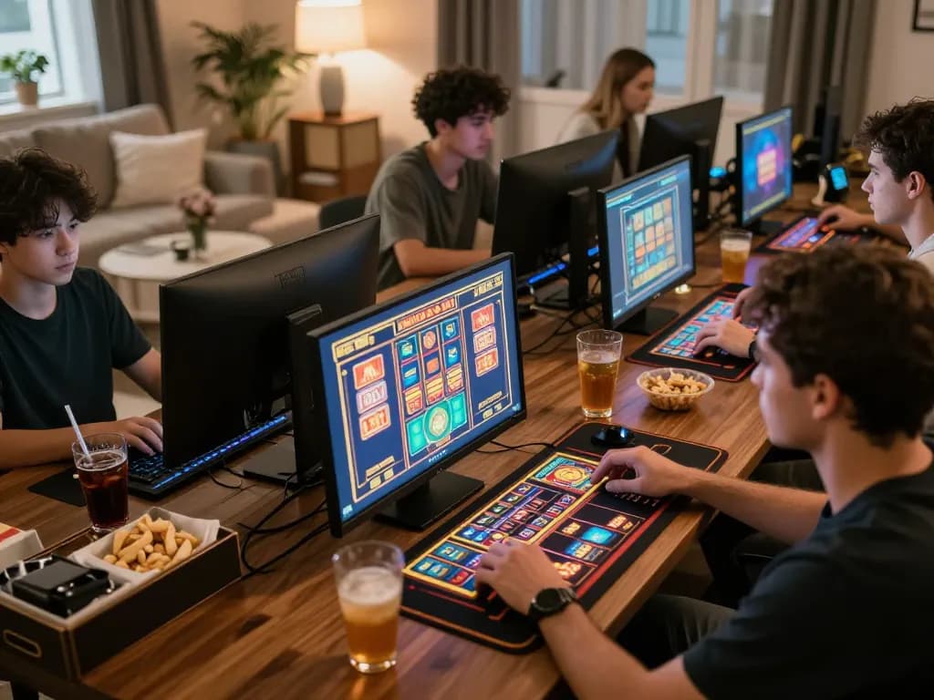 Experience slot depo 5k gaming excitement on multiple devices in cozy home setting.