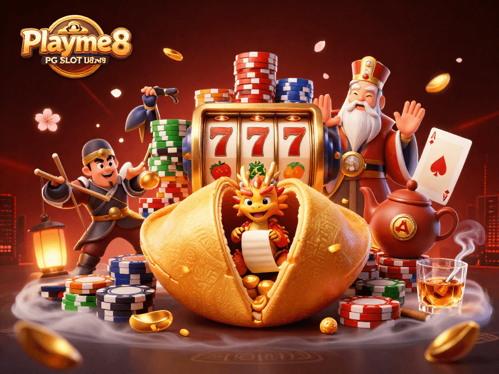 เล่น Playme8 สล็อต PG SLOT มือถือ กับการ์ตูนคาสิโนที่มีความโชคดี