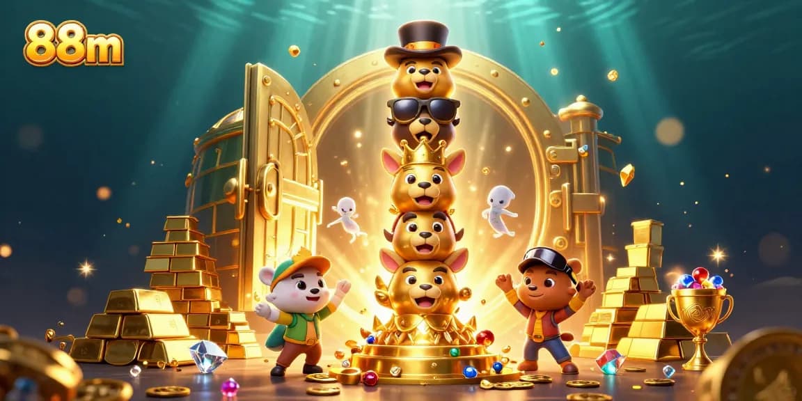 Engage with the thrilling 88m casino experience featuring vibrant totem designs and treasures.