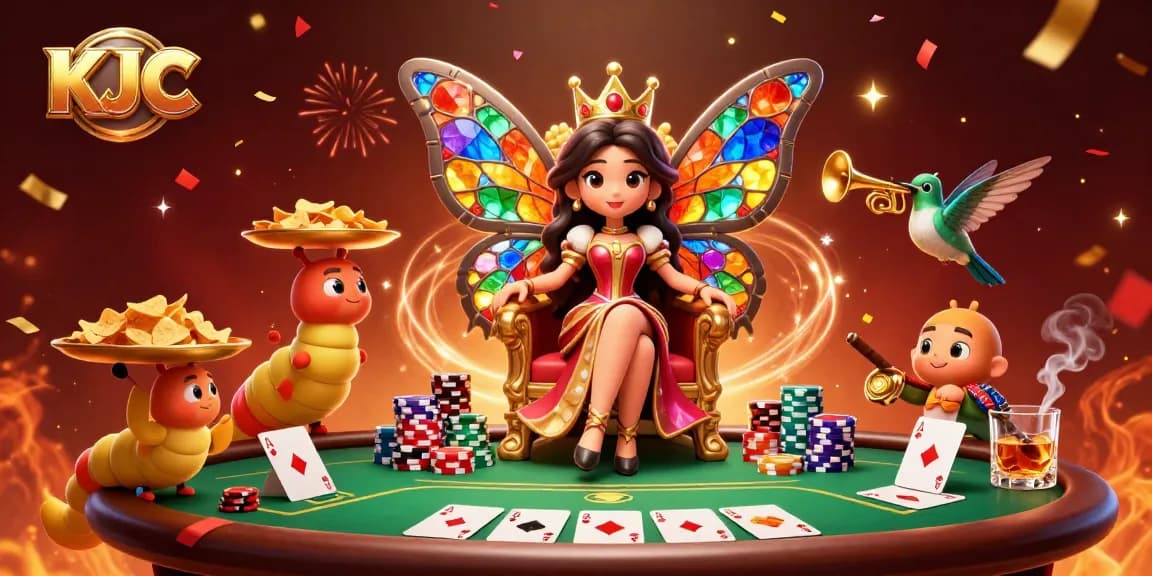 KJC engages players in a vibrant casino atmosphere filled with colorful poker chips and thrilling excitement.