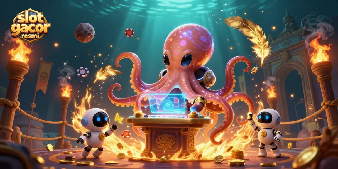 Menghentikan permainan slot gacor resmi dengan karakter kartun alien dan elemen kasino yang kaya.