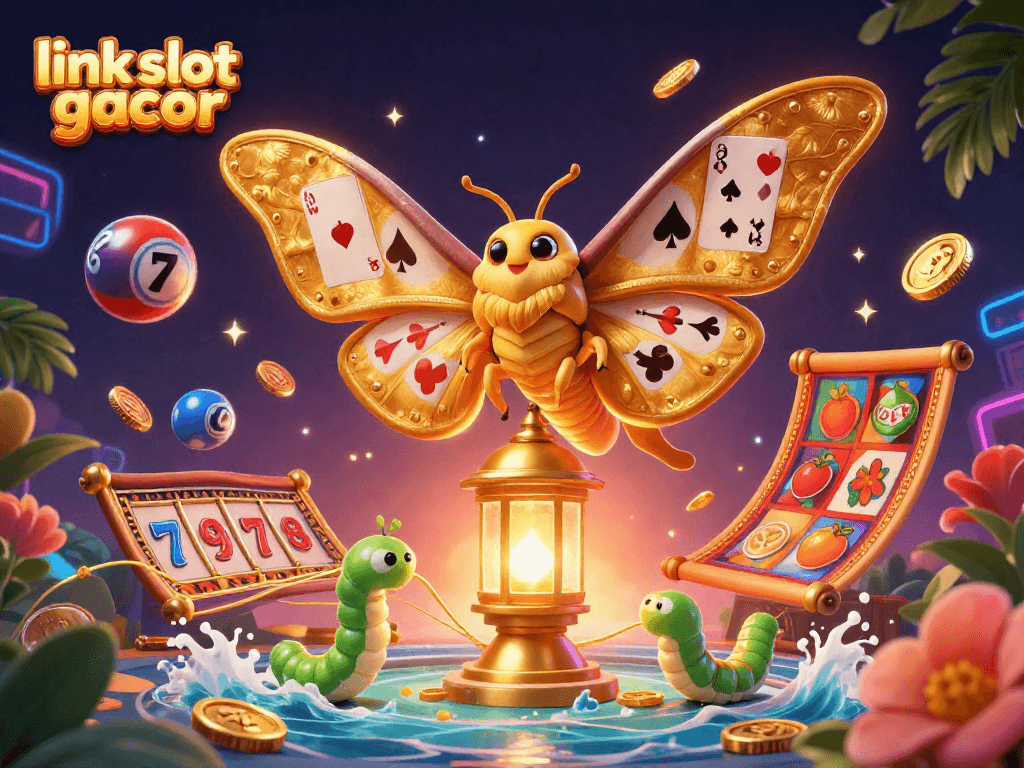 Engage with link slot gacor while exploring vibrant 3D casino scenes filled with lottery balls and slot elements.