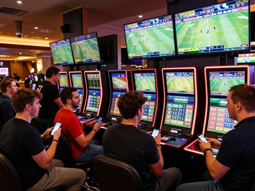Engaged players betting on sports using m112 strategies at a lively casino setting