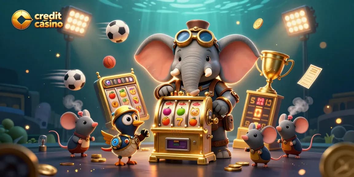 Engage with the thrilling action at a credit card casino, featuring vibrant 3D illustrations of steampunk characters.