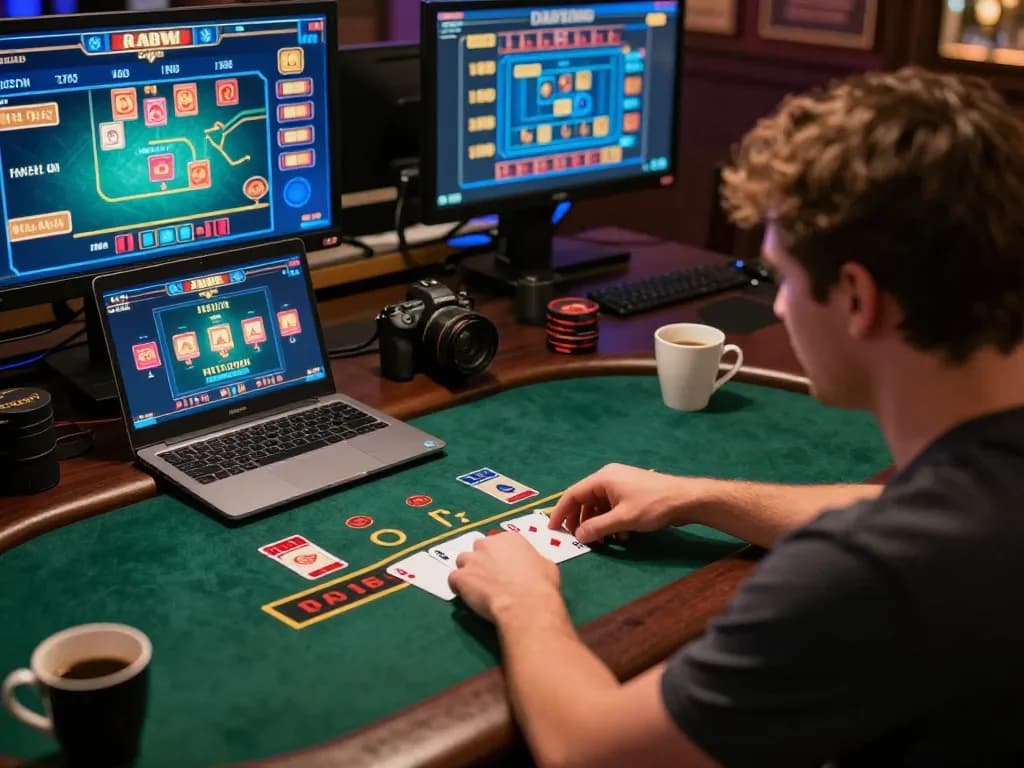 Engaging in live casino games on dinamit4d platform, showcasing player strategy and immersive gameplay.