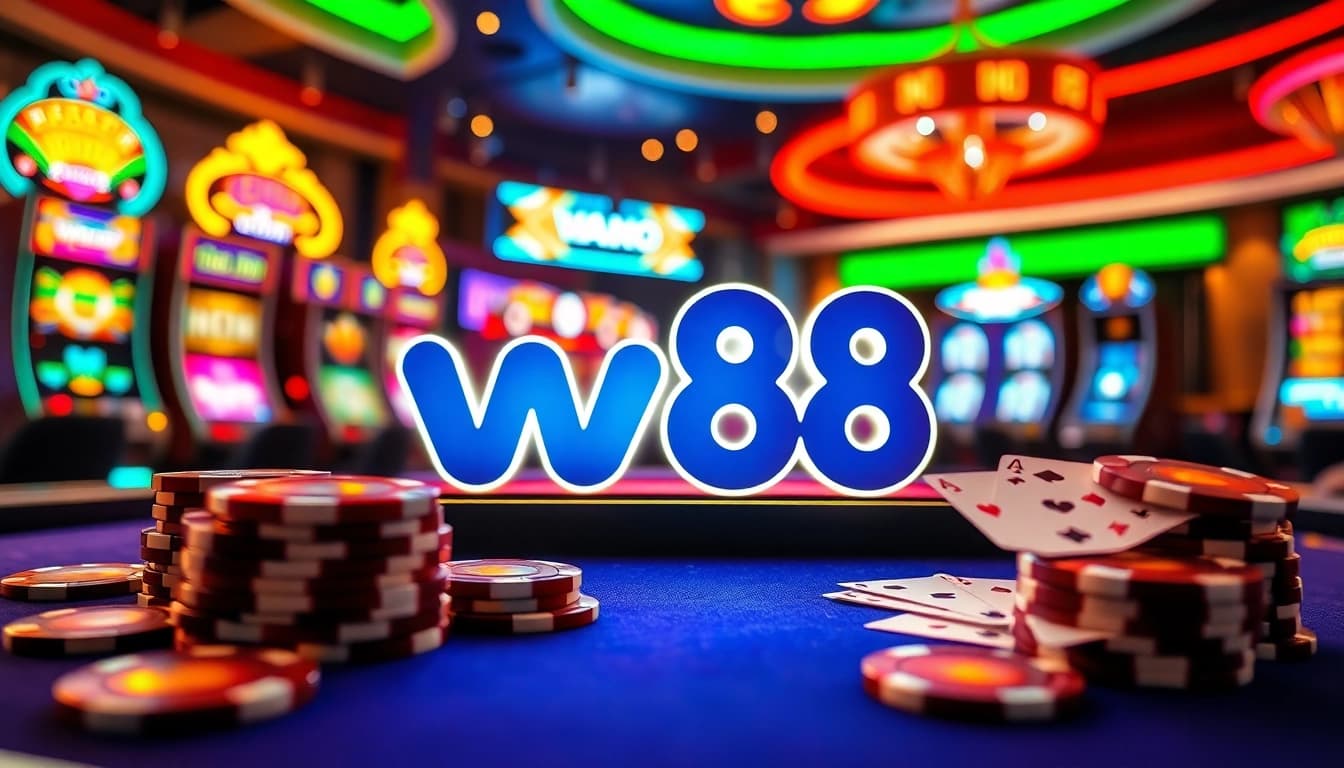 Experience high-energy gaming at w88 Casino with vibrant gaming table setup.