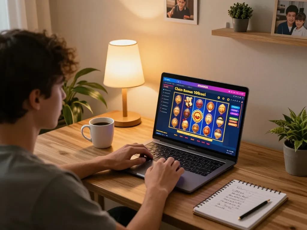 Tuntut bonus 100cuci sambil bermain permainan slot yang menarik di set laptop rumah dengan pencahayaan yang selesa