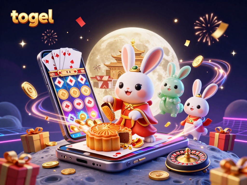 Experience thrilling togel gambling with colorful slot games and festive casino elements.