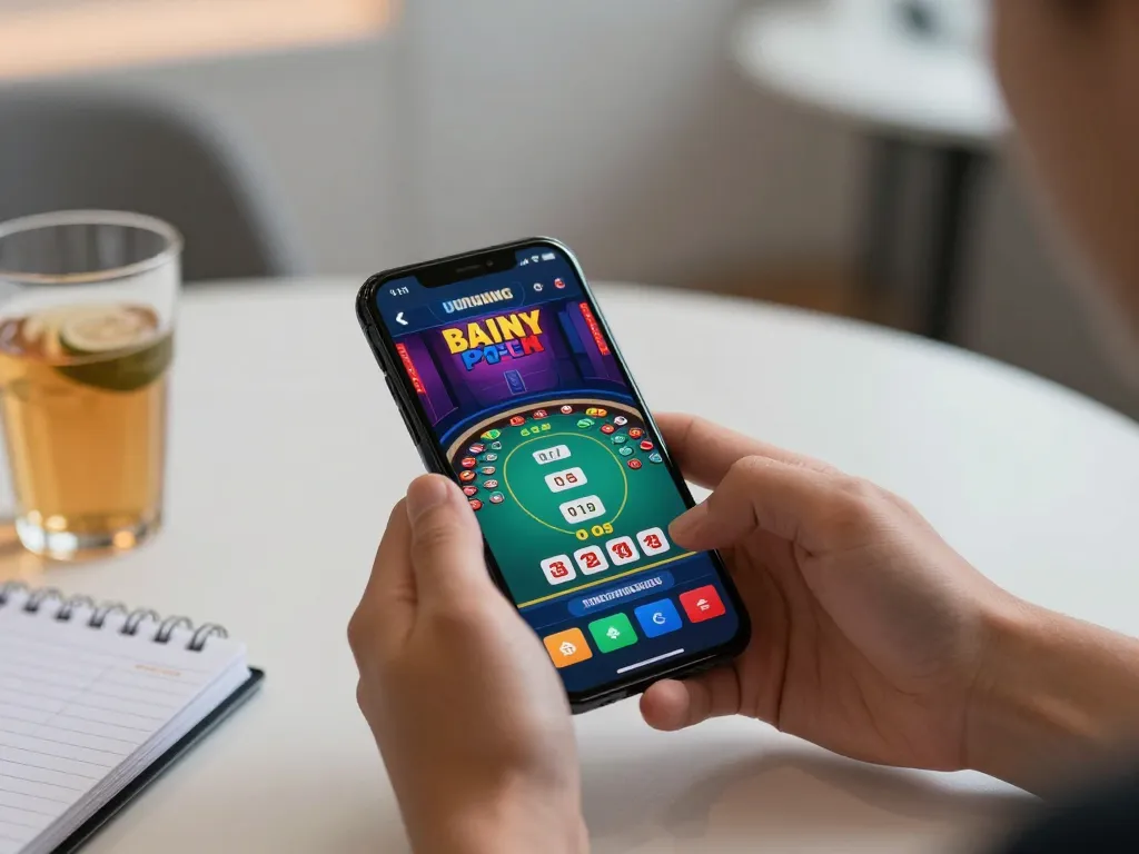 Engaging with the bl555 mobile casino app, showcasing live blackjack gaming on a smartphone.