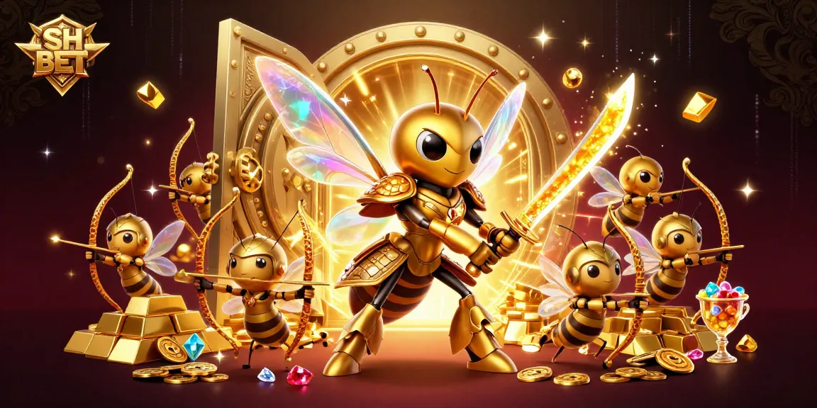 Engage in thrilling gameplay with SH BET at a vibrant casino scene filled with gold, treasures, and excitement.