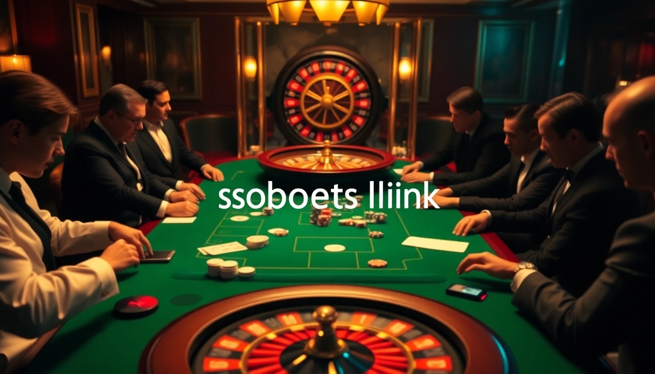 Exciting gameplay at a high-stakes poker table highlighting sbobet link for online betting.