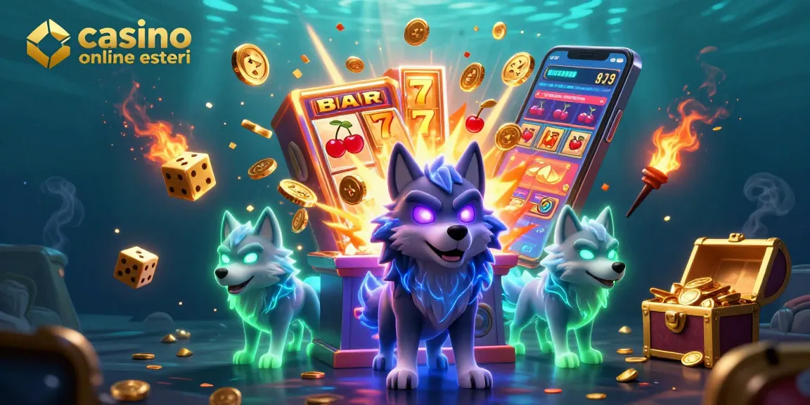 Vivi l'emozione dei casino online esteri con la nostra vivace illustrazione 3D di elementi di gioco gioiosi.