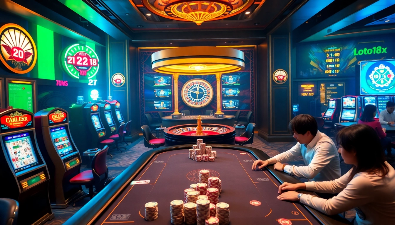 Loto188 online gambling experience featuring dynamic casino elements in an elegant setting.