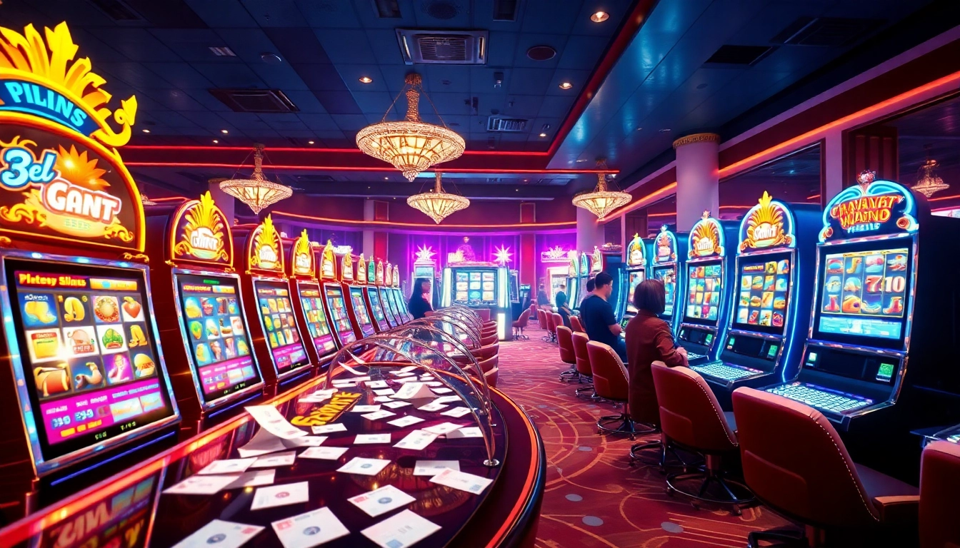 Exciting gameplay of slot online with vibrant slot machines and casino ambiance.