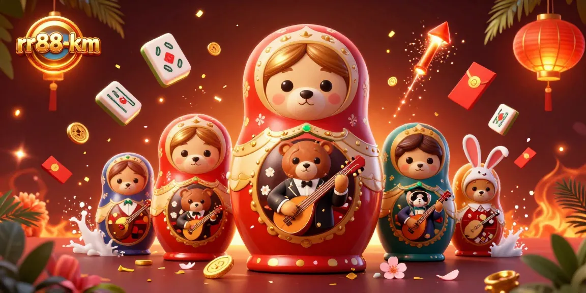 Engage in gaming fun at rr88-km with charming characters and vibrant casino elements in a lively scene.
