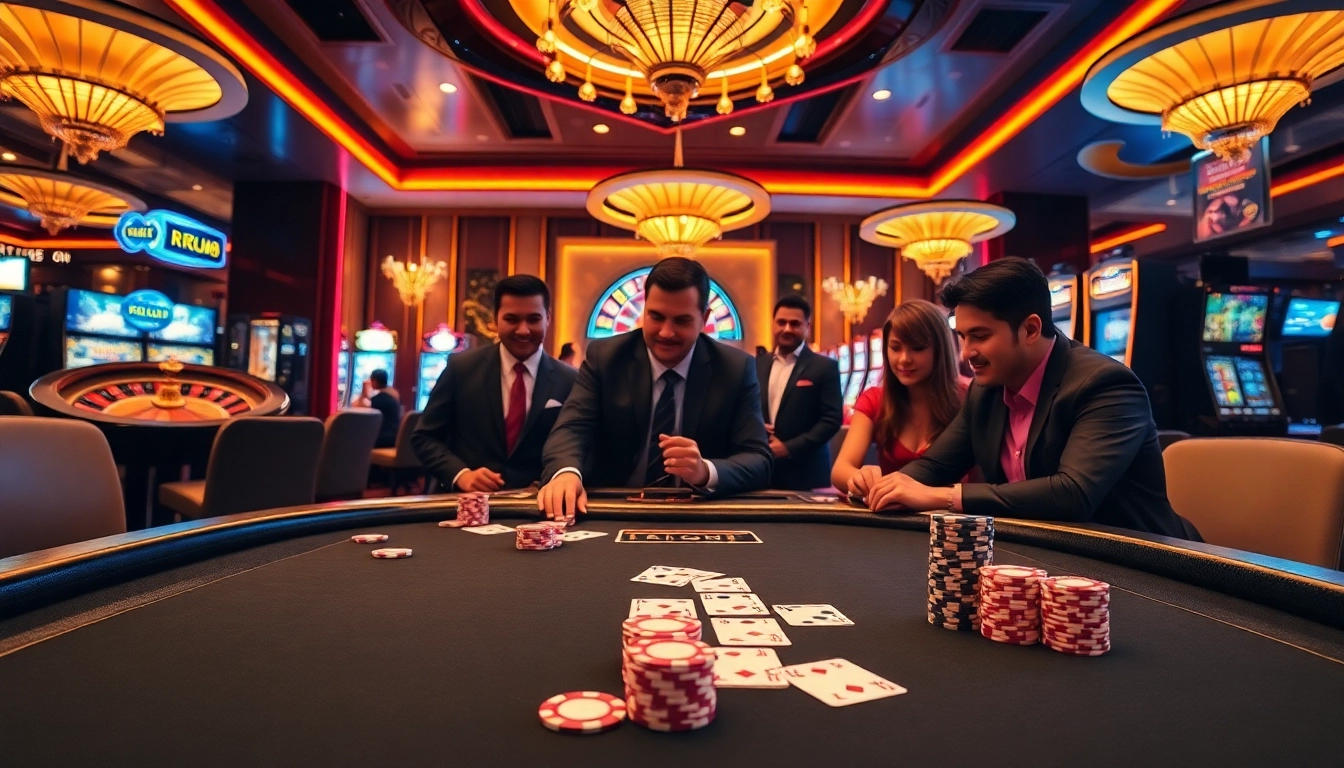 Players enjoying high-stakes games at rr88 mov, showcasing an exciting casino atmosphere.