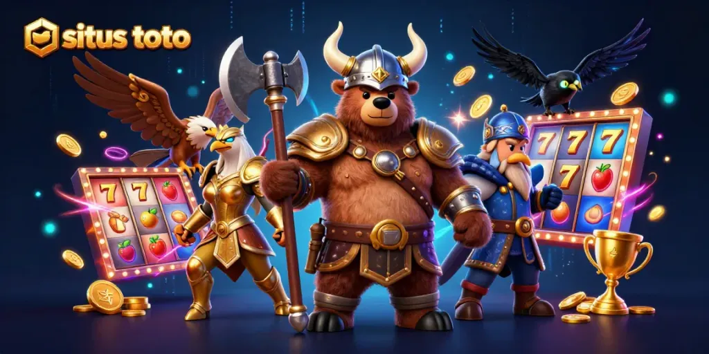 Raih peluang jackpot dengan situs toto terlengkap dari DEWAHOKI303 dalam ilustrasi 3D penuh warna.