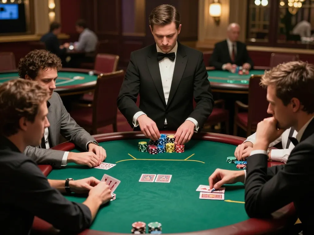 Engaged players at mm 88 poker table strategizing their next move in a high-stakes game