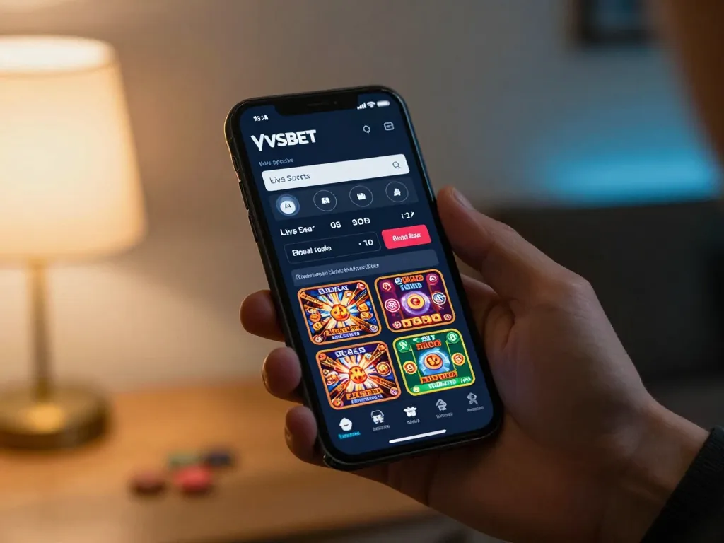 Engaging VSBET app experience showcasing live sports betting and vibrant casino games.