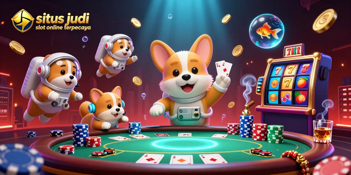 Experience the excitement of situs judi slot online terpercaya with this vibrant casino scene featuring unique characters and elements.