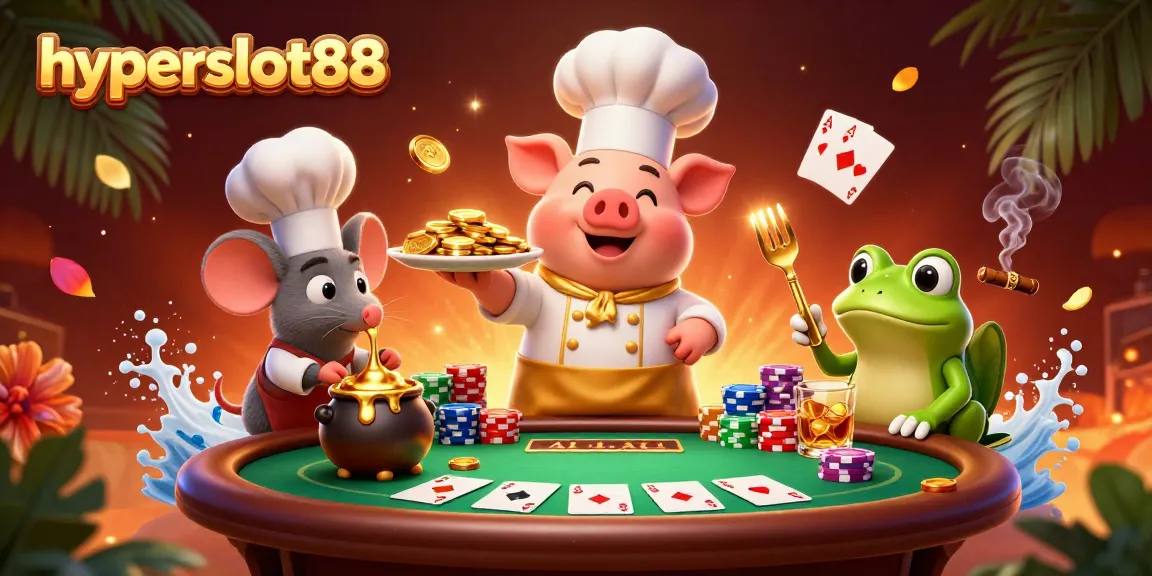 Experience real-time fun at hyperslot88 with a lively casino scene showcasing gaming elements.