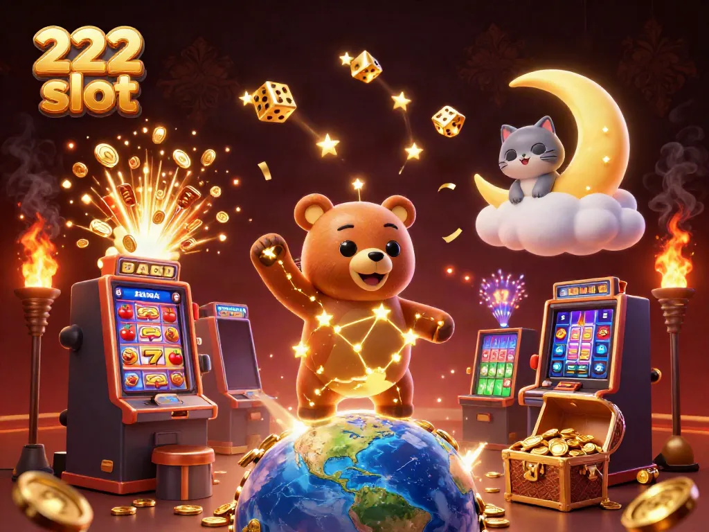 Permainan slot 222 slot dengan beragam simbol dan karakter ceria yang menyemarakkan pengalaman bermain