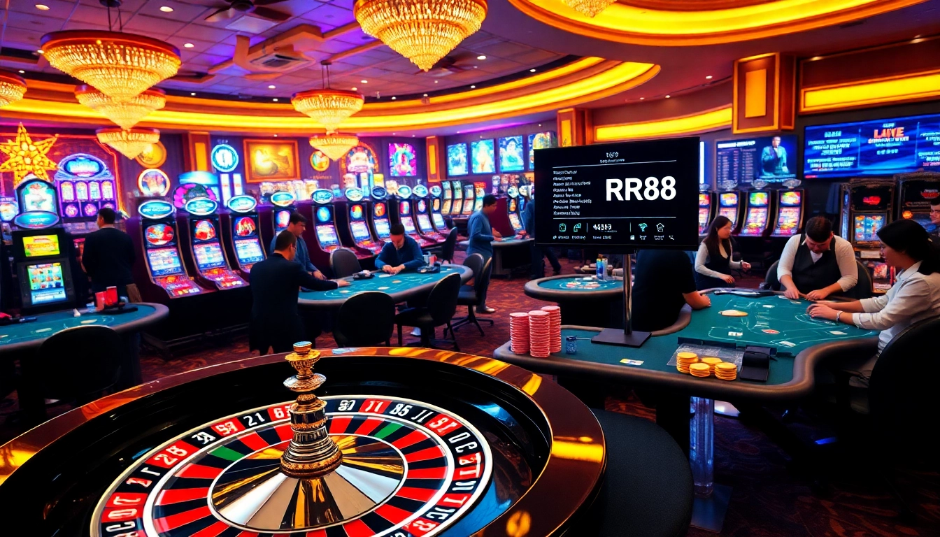 Experience RR88's vibrant casino excitement with poker and roulette games.