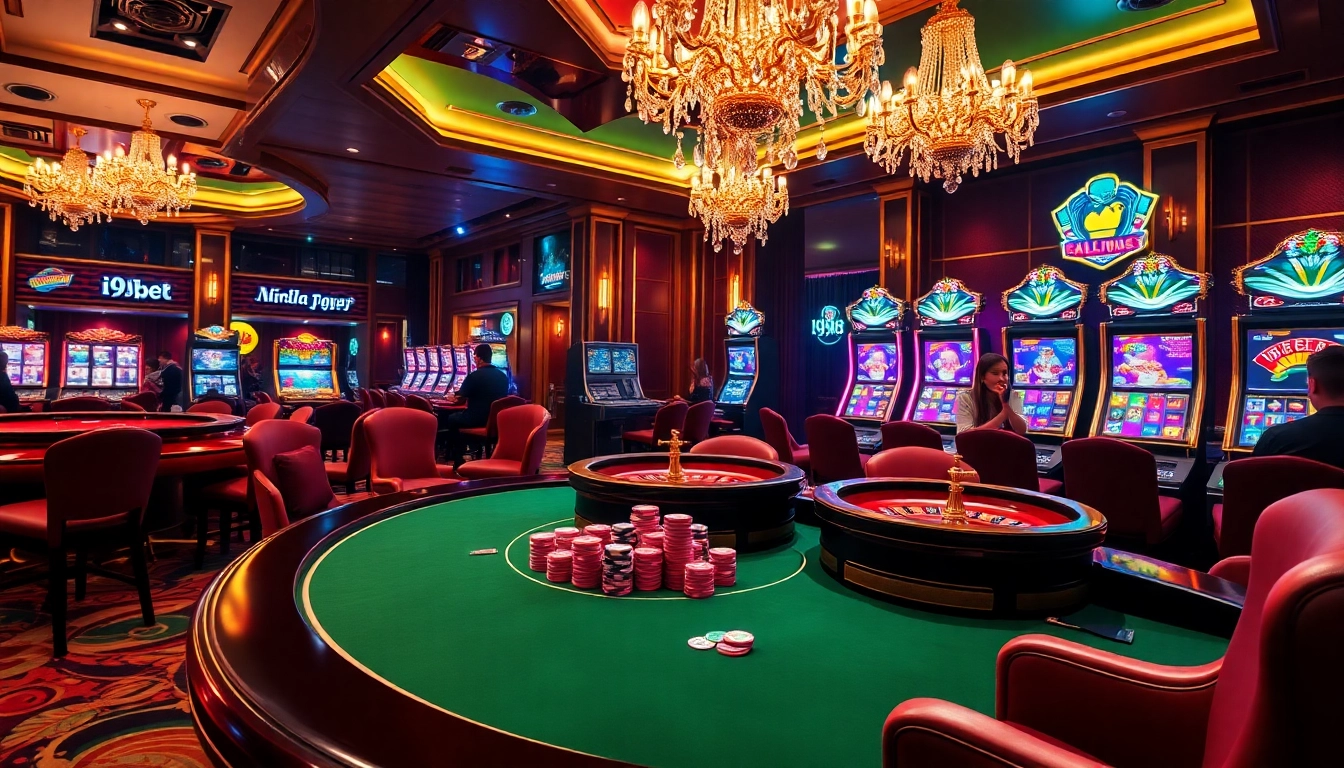 Engage in thrilling games at i9bet with vibrant poker chips and delightful casino atmosphere.