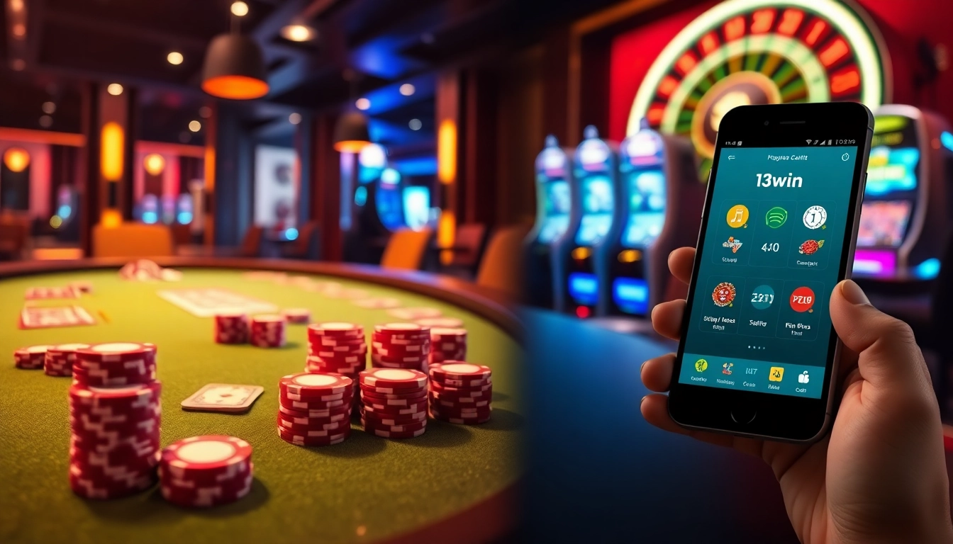 Experience the thrill of the 13win app with vibrant casino elements, enhancing online gaming excitement.