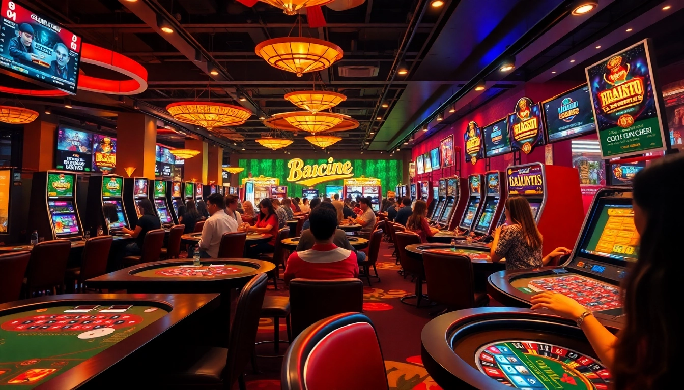 Exciting gaming atmosphere at 66club, showcasing diverse players at casino tables.