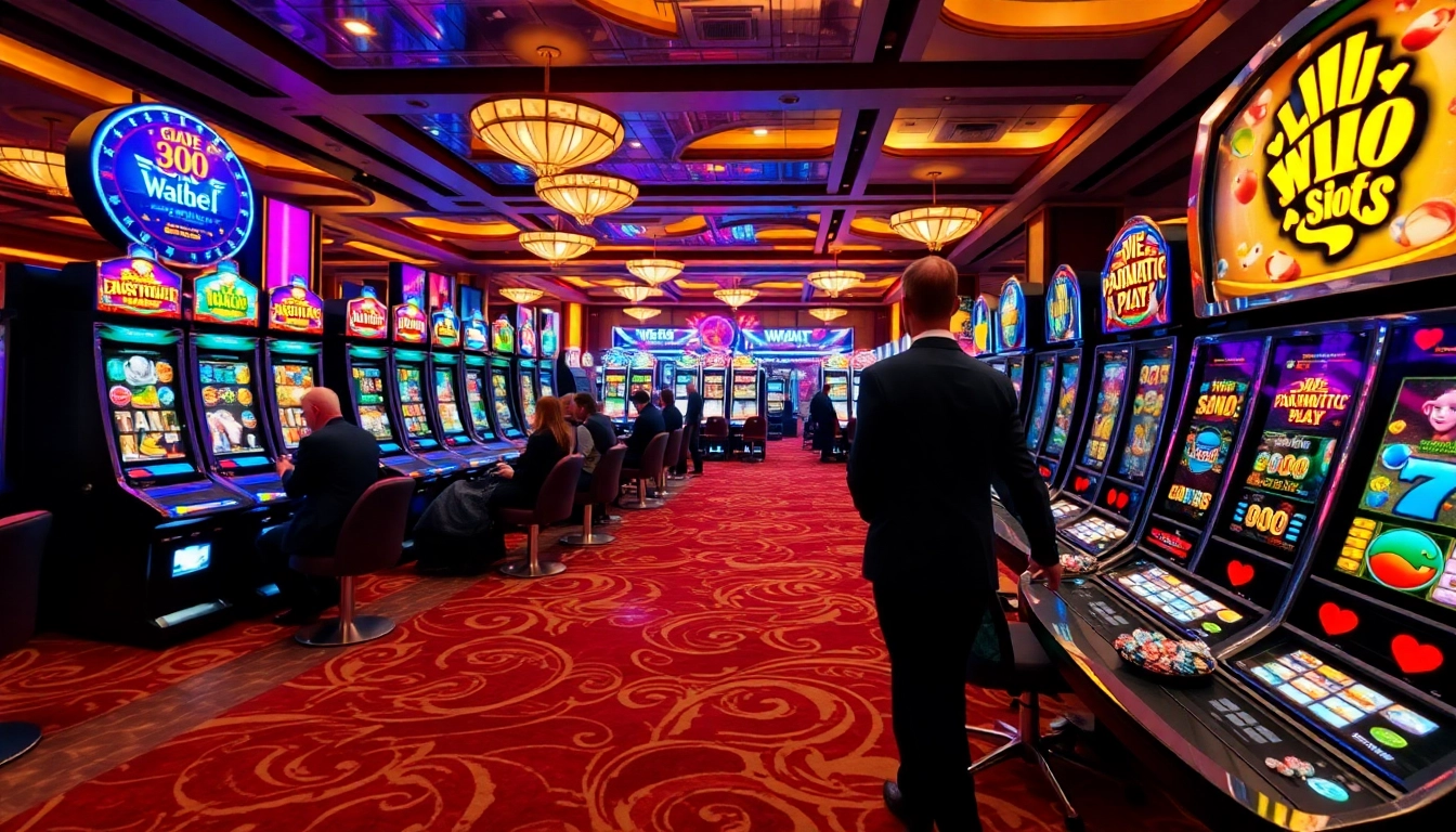 Experience the thrill of ทดลองเล่นสล็อต Pragmatic Play in a vibrant casino scene filled with excitement.