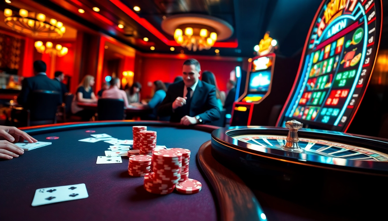 SODO Casino players strategizing their bets at a luxurious poker table, embracing winning moments.